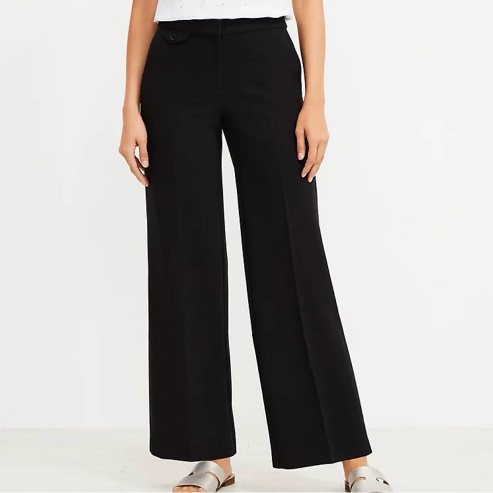 LOFT Black Wide-Leg Dress Pants - Women